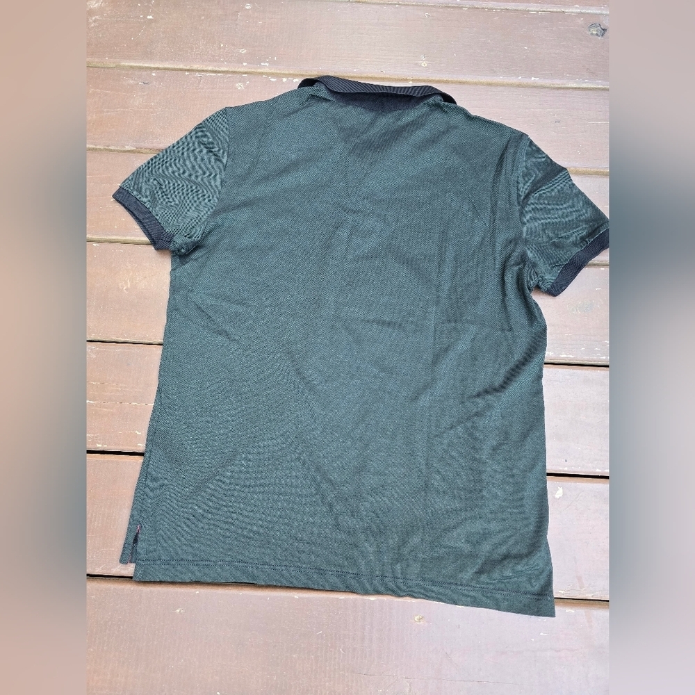 Salvatore Ferragamo Dark Green Polo with Black Collar - Picture 7 of 9